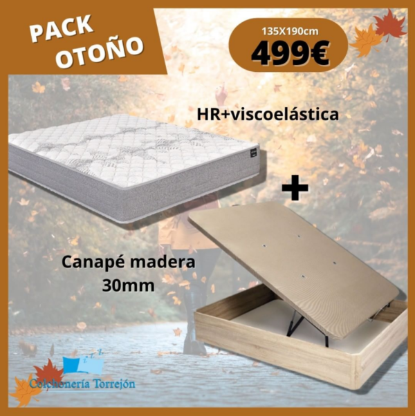 Pack  OTOÑO colchón Antares + Canapé Remy